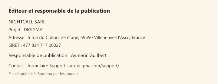 Publisher and publication director information